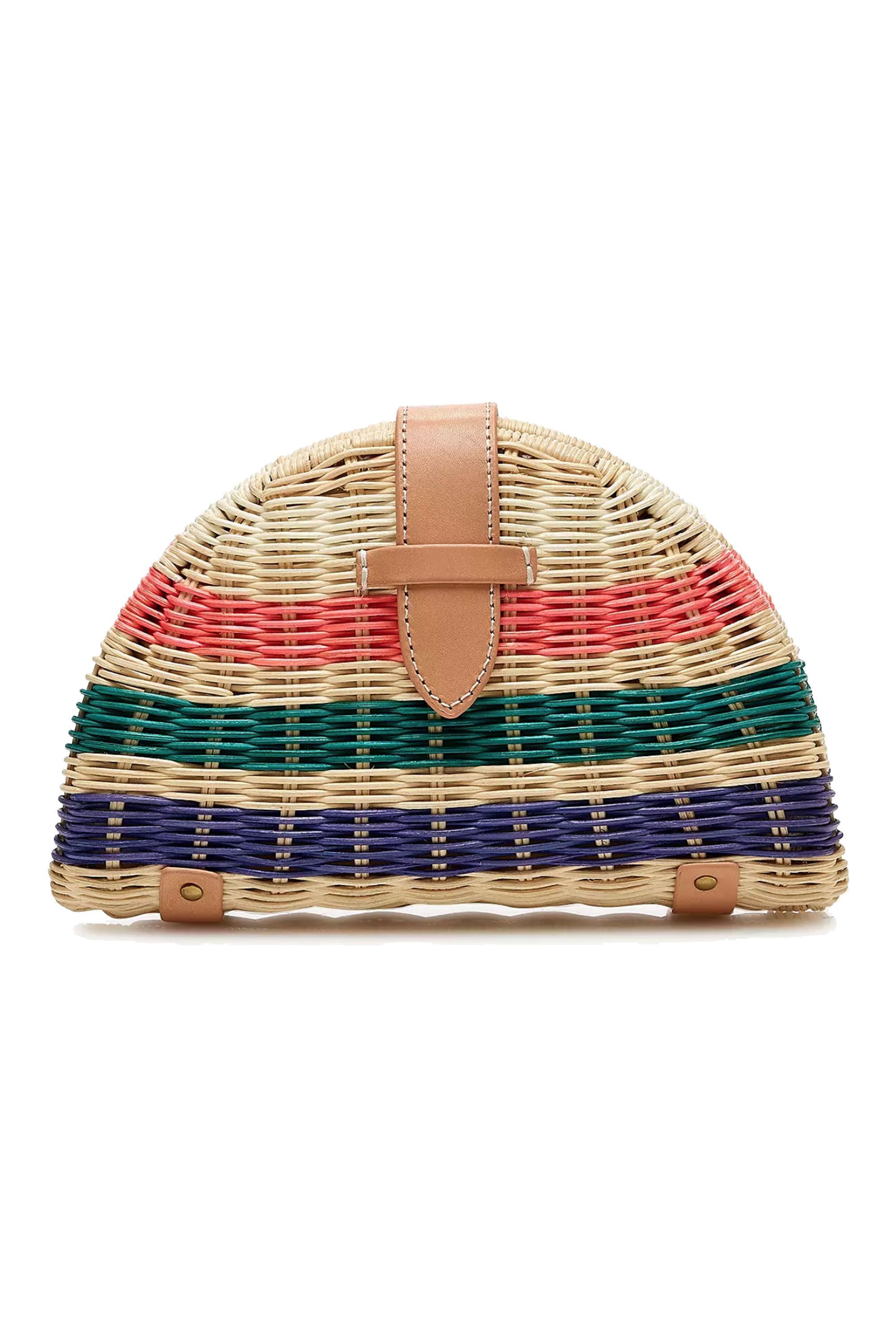 J crew discount fan rattan clutch