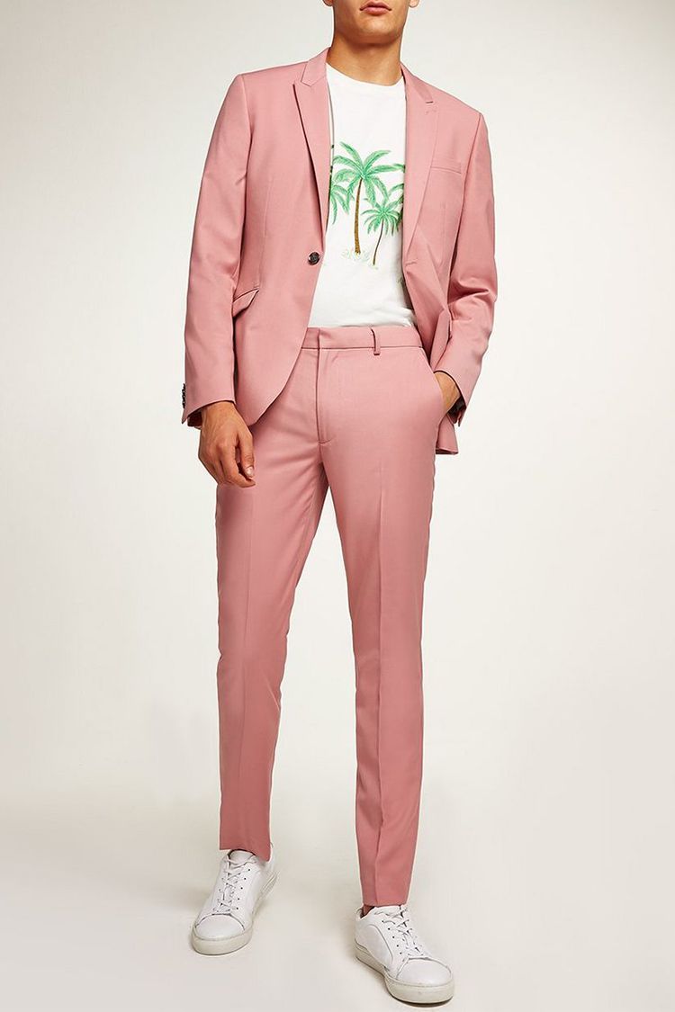 Topman Pink Skinny Fit Suit