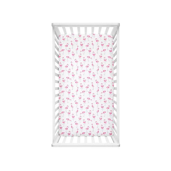 Pink Flamingo Fitted Crib Sheet 