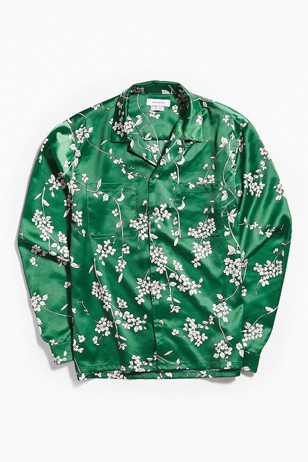 Urban Outfitters Floral Satin Button-Down Shirt