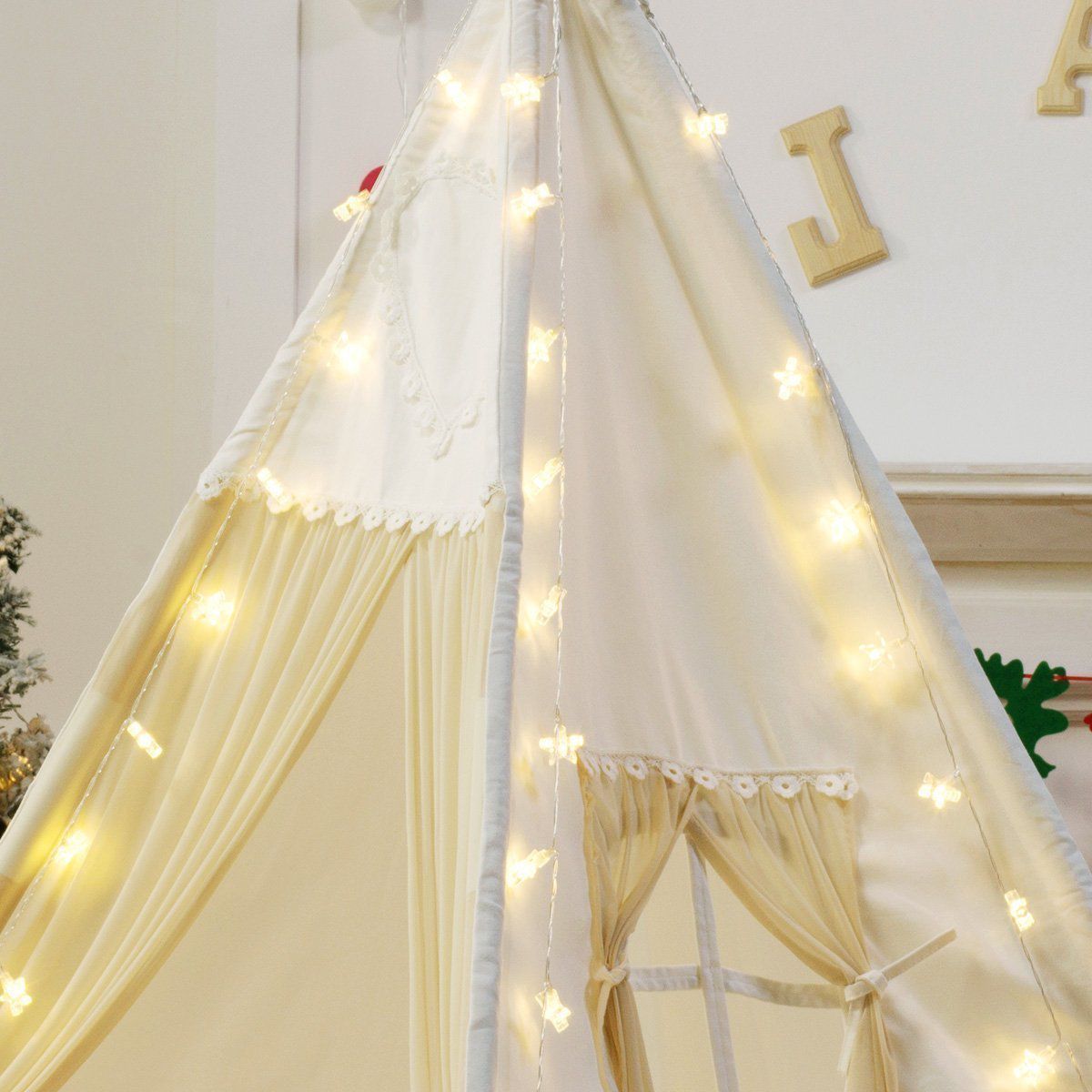 teepee tent with lights
