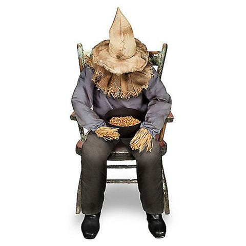 spirit halloween 4 foot sitting scarecrow animatronic