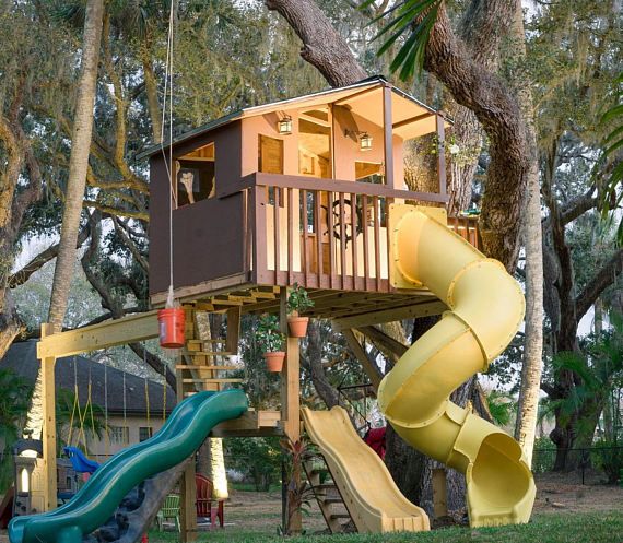 treehouse slide and swing