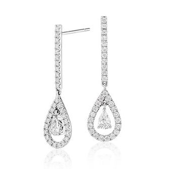 Blue Nile Diamond Teardrop Wedding Earrings