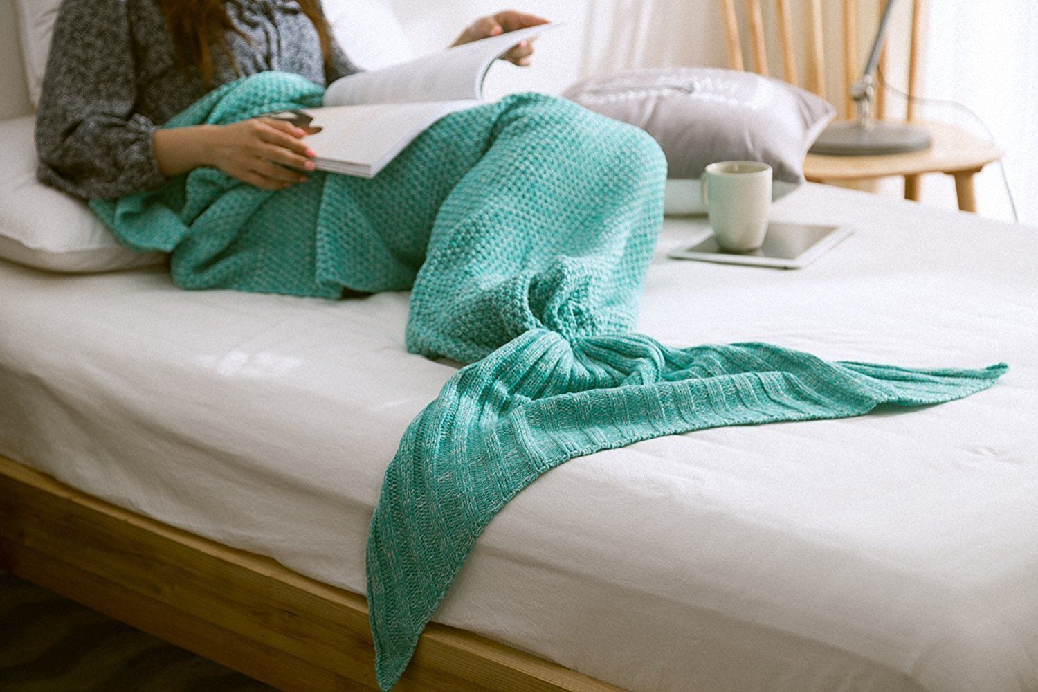 Knit Mermaid Tail Blanket