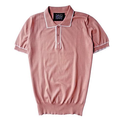 David Hart Pink Tipped Polo Shirt