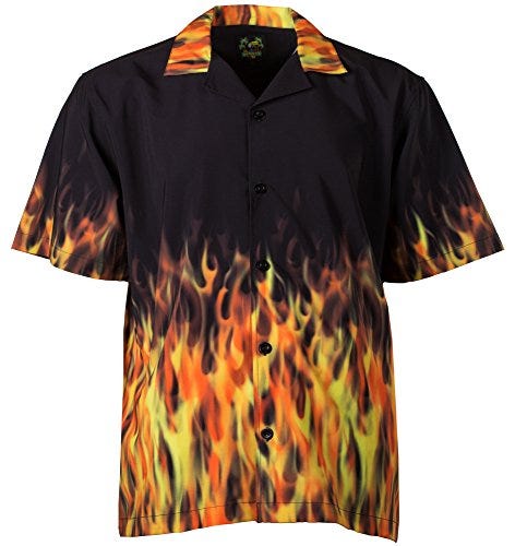 Red Flames Bowling Shirt