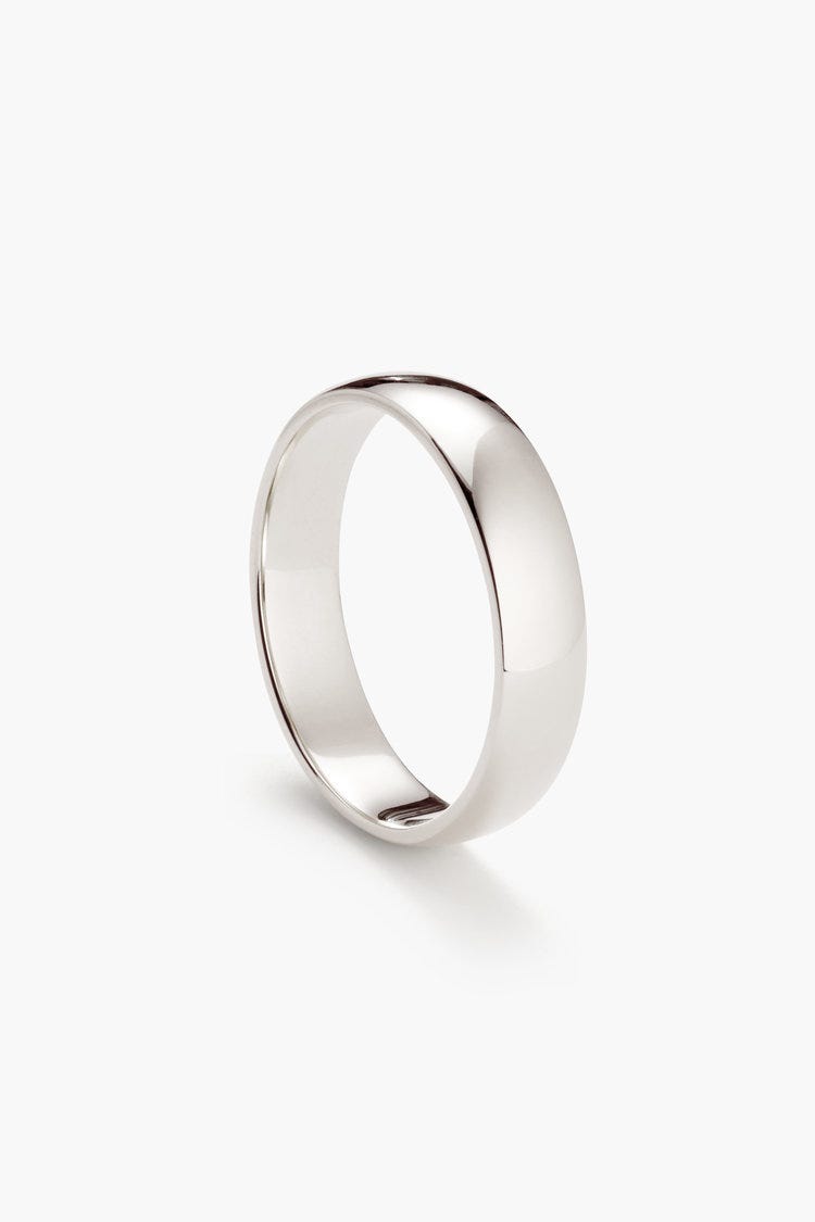 Classic Round, 5mm, White Gold, Shiny