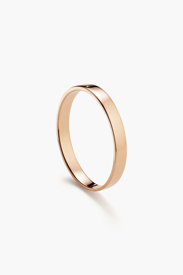 Classic Flat, 3mm, Rose Gold, Shiny