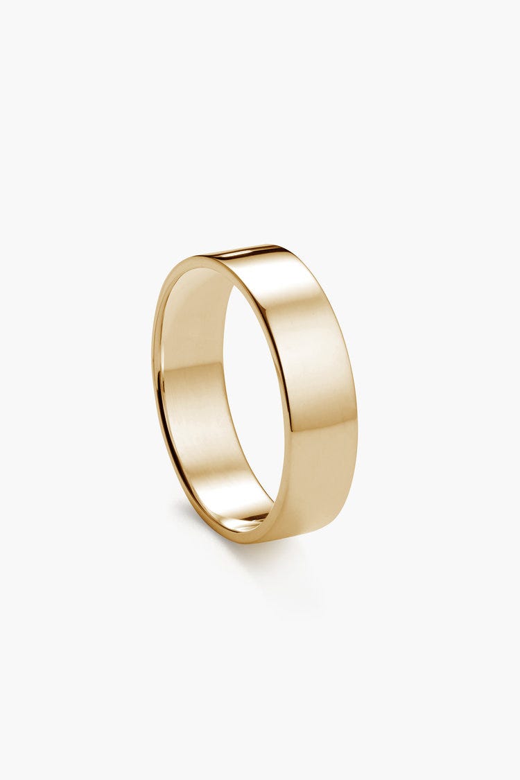 Classic Flat, 6mm, Yellow Gold, Shiny