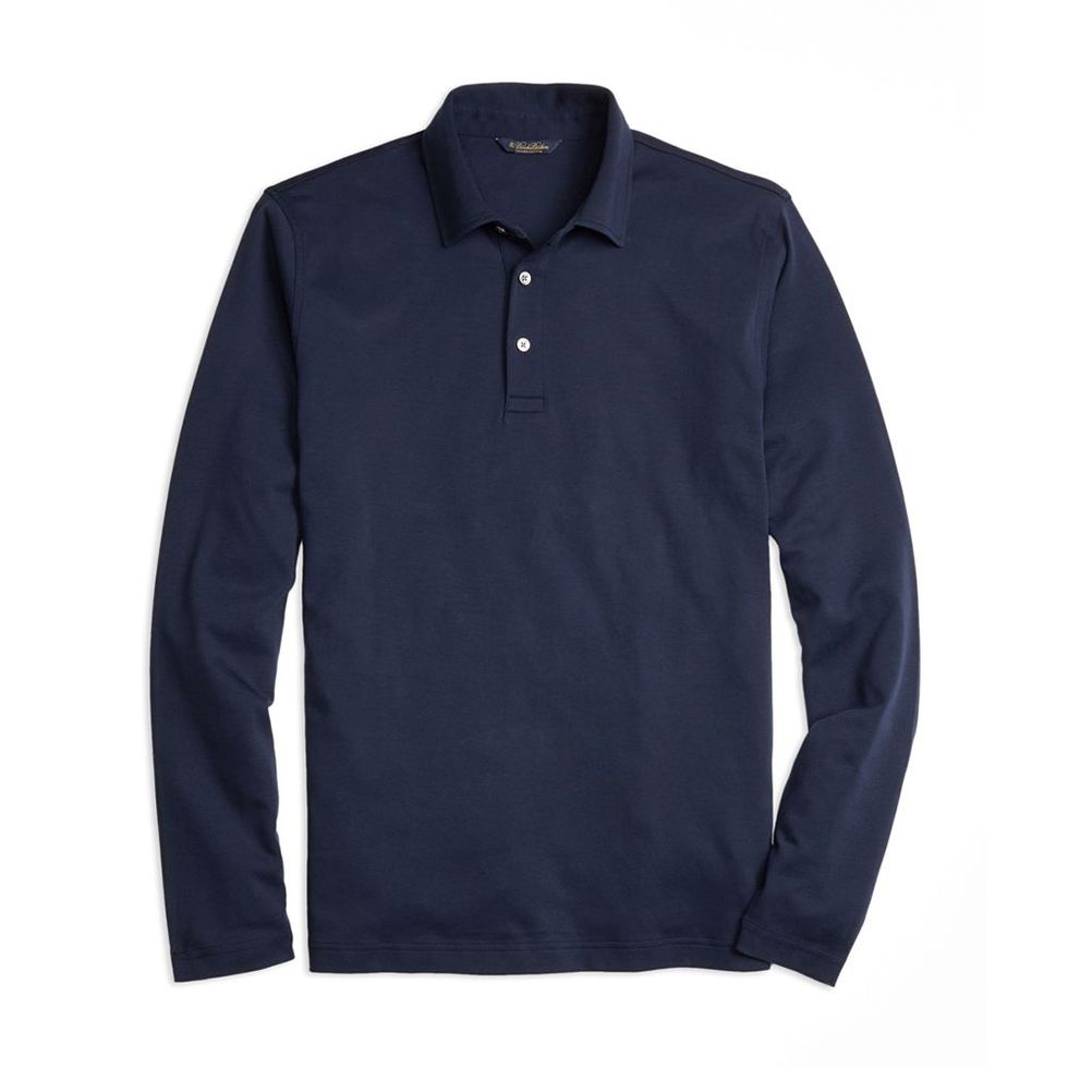 Brooks Brothers Slim-Fit Cotton Long-Sleeve Polo Shirt