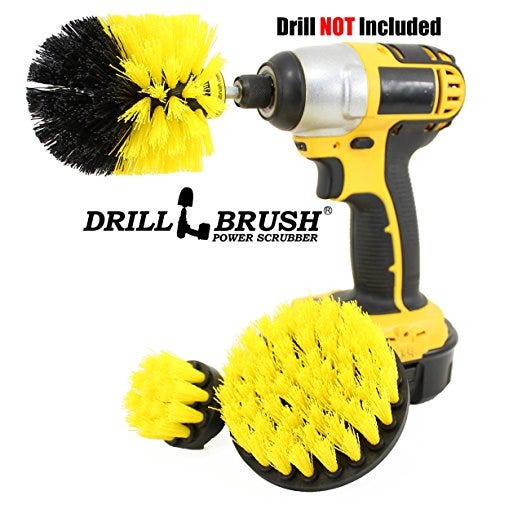 Drillbrush Bathroom Medium Yellow Drill Brush Set