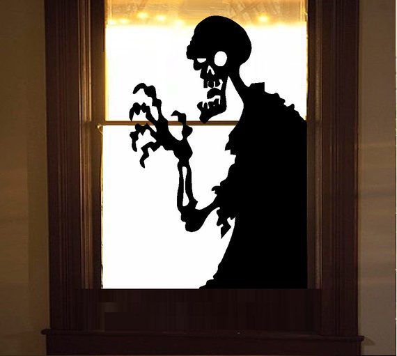 witch halloween window silhouettes