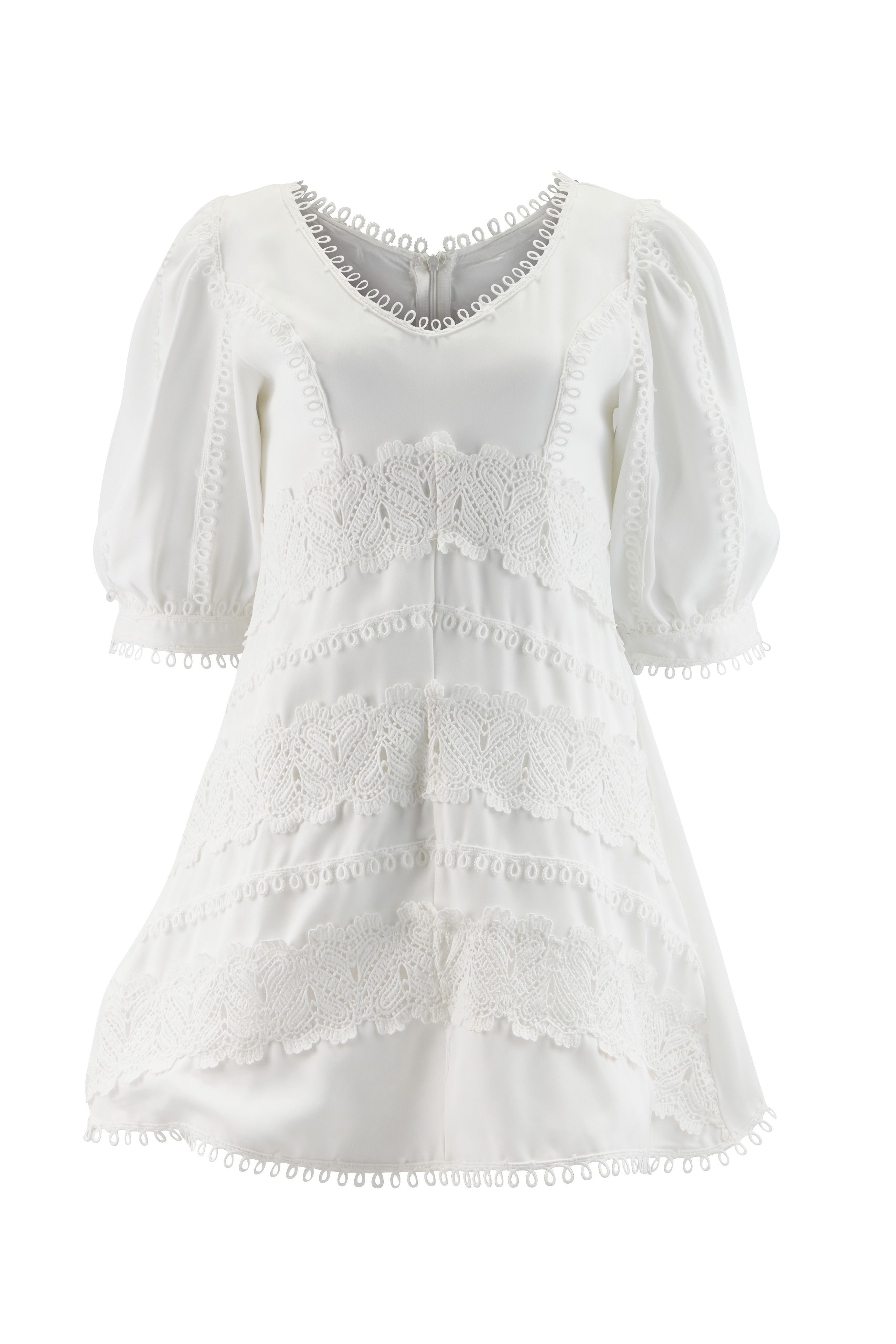 White Dress with Puffy Sleeves