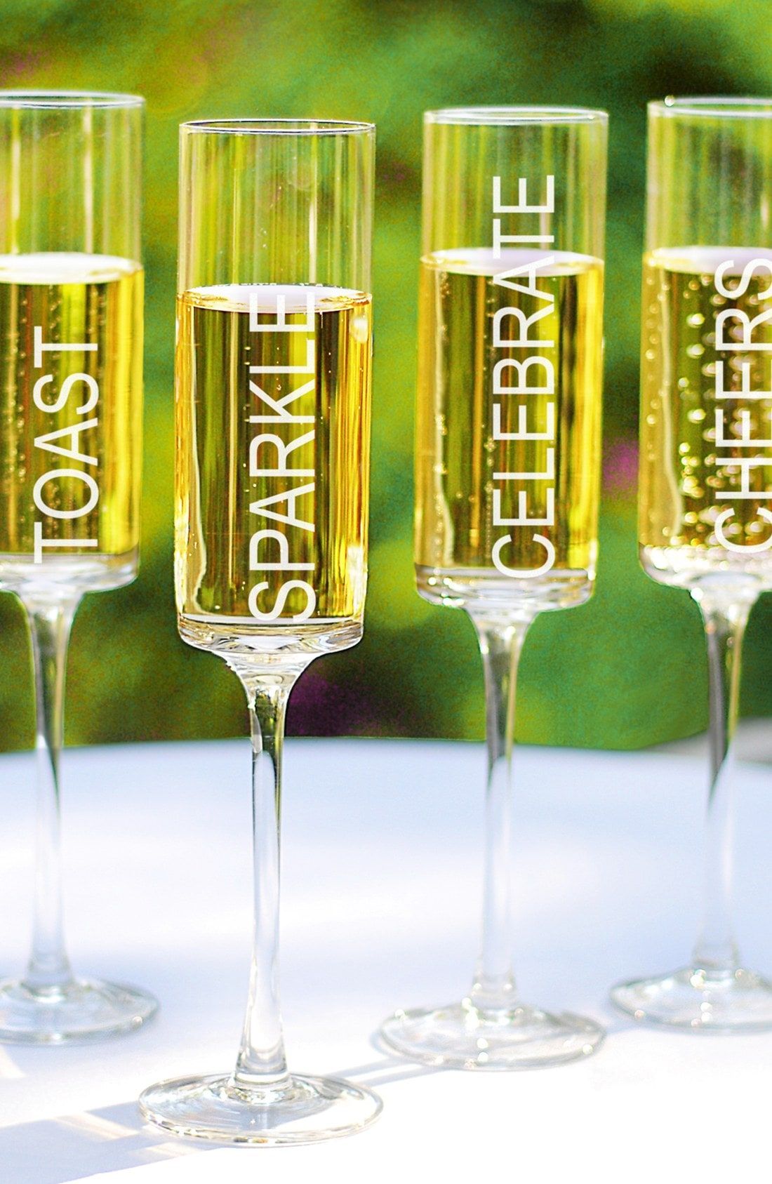 Typography Champagne Flutes