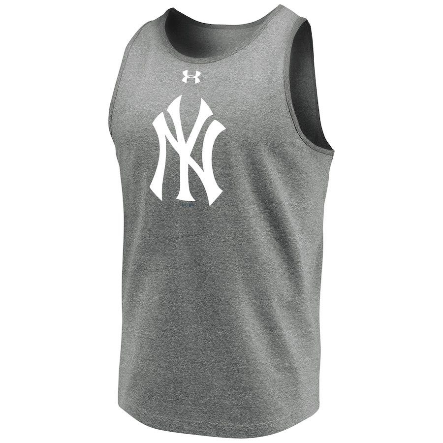 New York Yankees Under Armour Loyalty Team Mark Tank Top - Heathered Gray