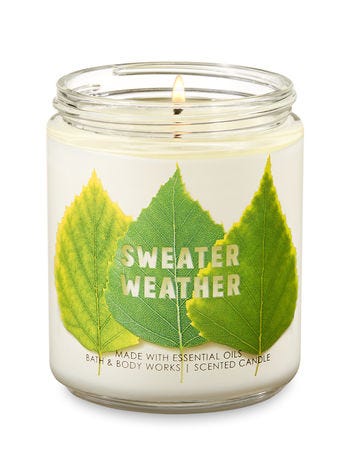 NEW Sweater Weather Bath & Body Works 3 Wick Candle