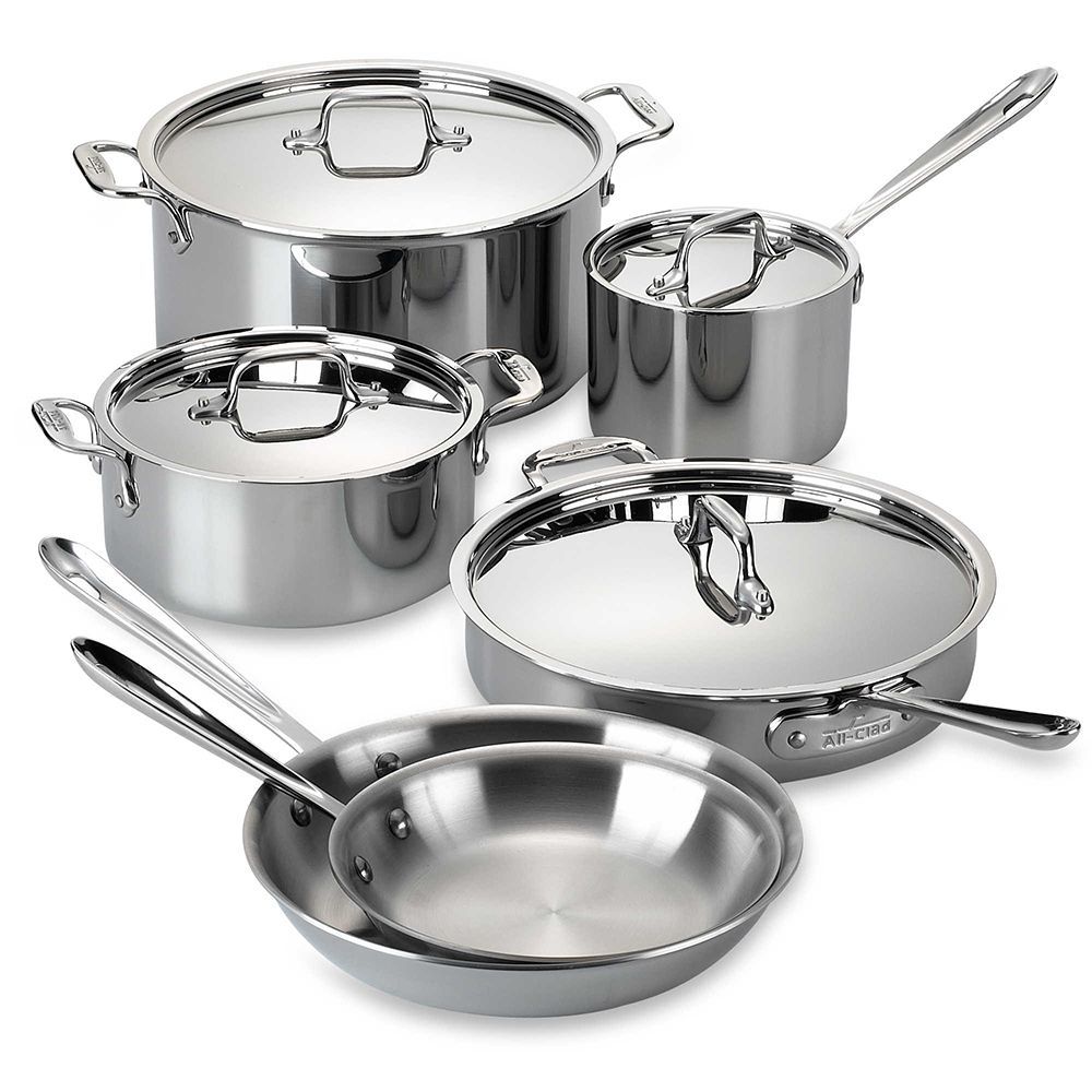All-Clad 401877R Stainless Steel 3-Ply Bonded Dishwasher Safe Cookware Set