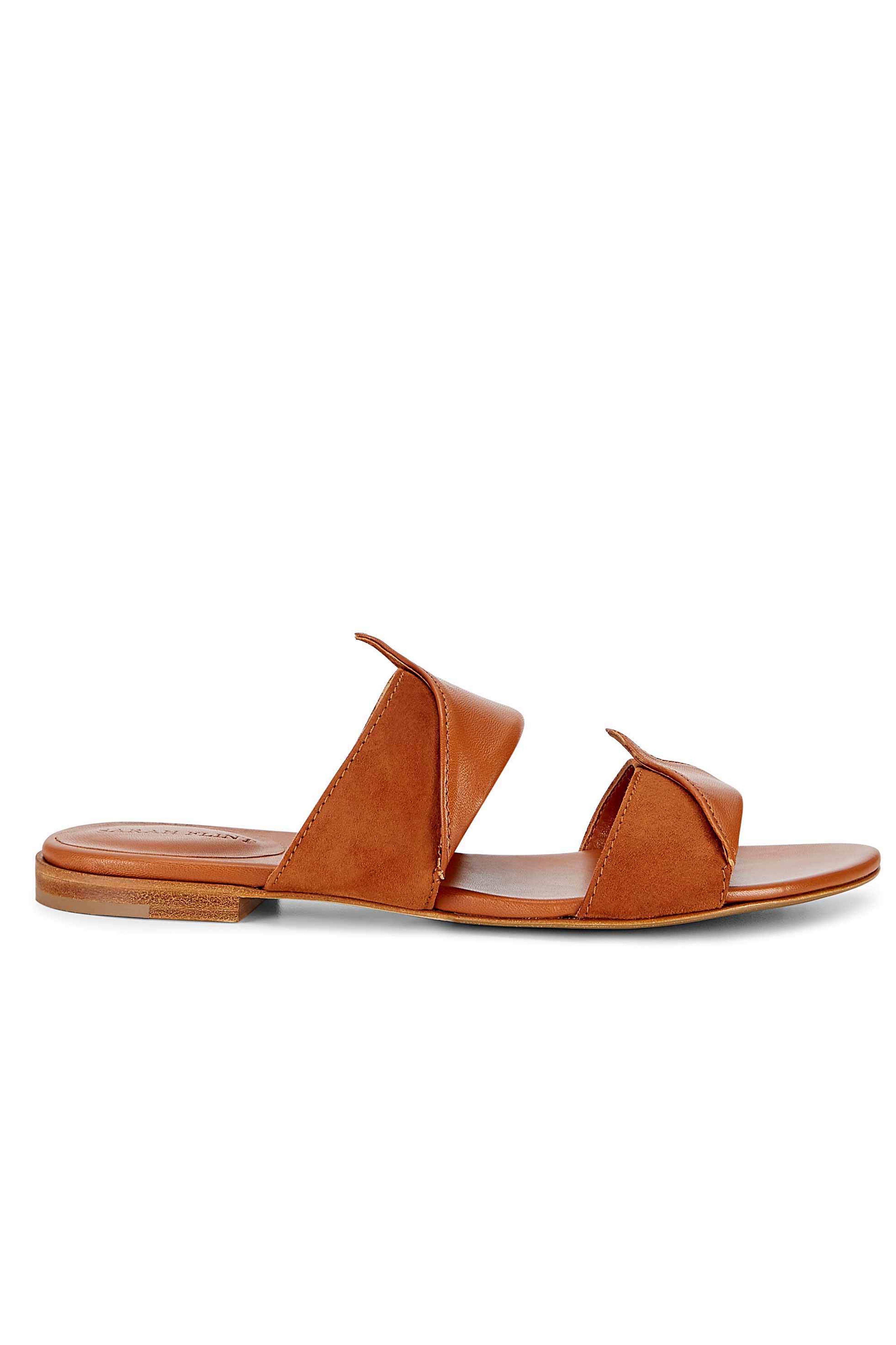 Britt Leather and Suede Flat Sandal