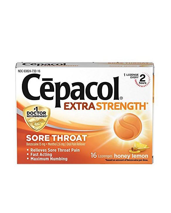 Cepacol Maximum Strength Throat Drop Lozenges, Honey Lemon