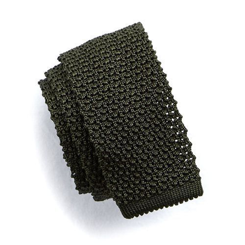 Todd Snyder Classic Knit Silk Tie in Olive