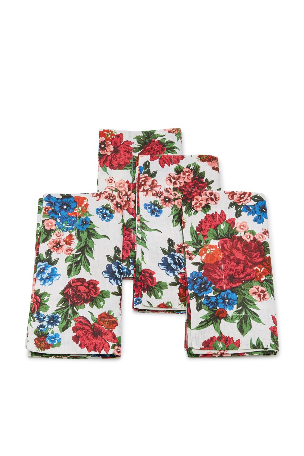 Set of Four Floral Linen Napkin Set