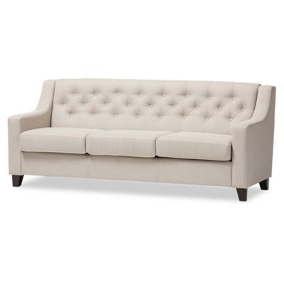 Button-Tufted Upholstered Sofa