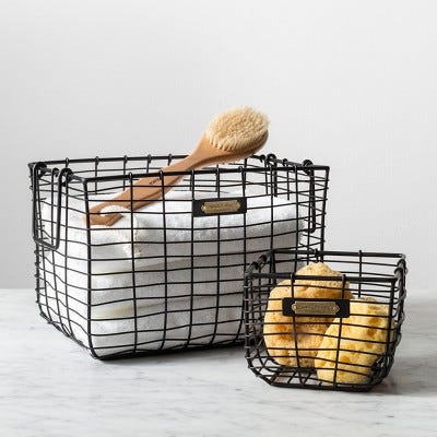 Vintage Inspired Wire Basket - Magnolia