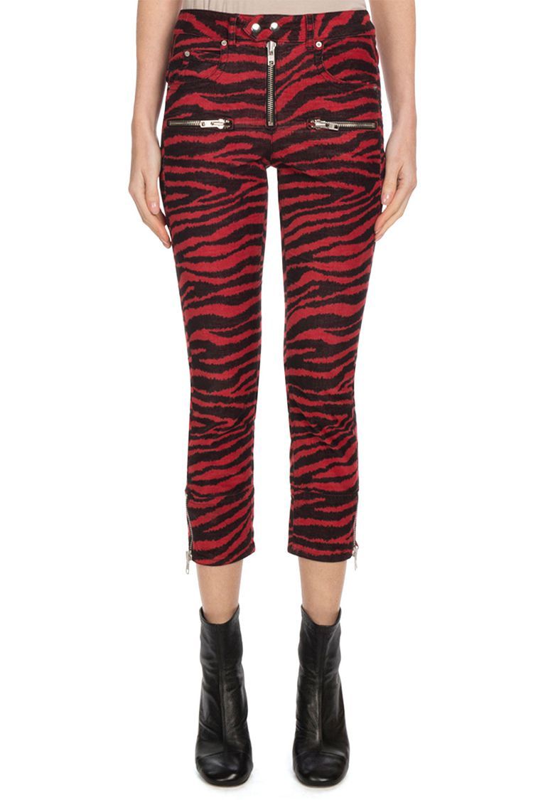 Etoile Isabel Marant Alone Zebra-Print Cropped Trousers