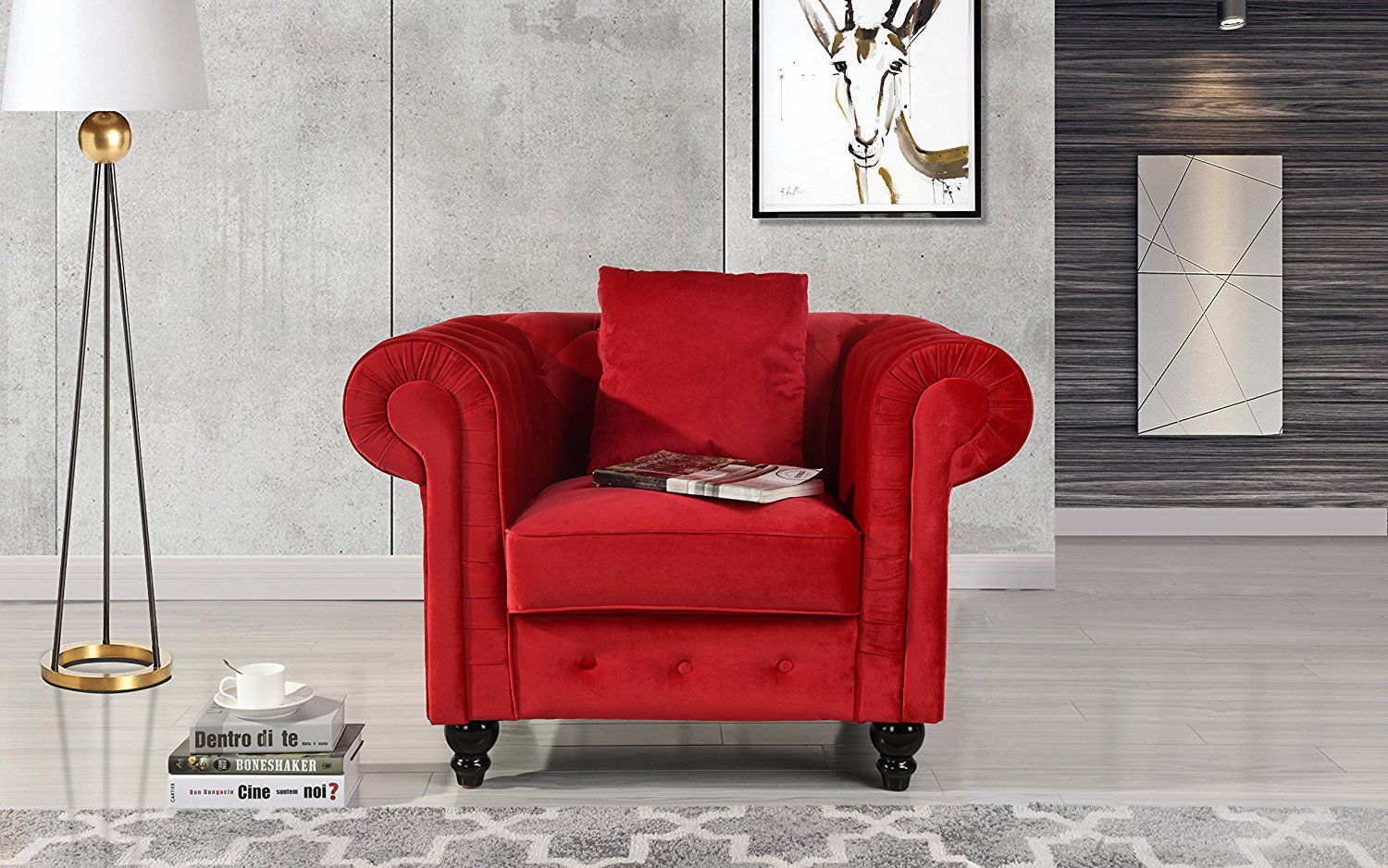 Red Accent Chairs With Arms - Cosmos Furniture Hollywood Transitional ...