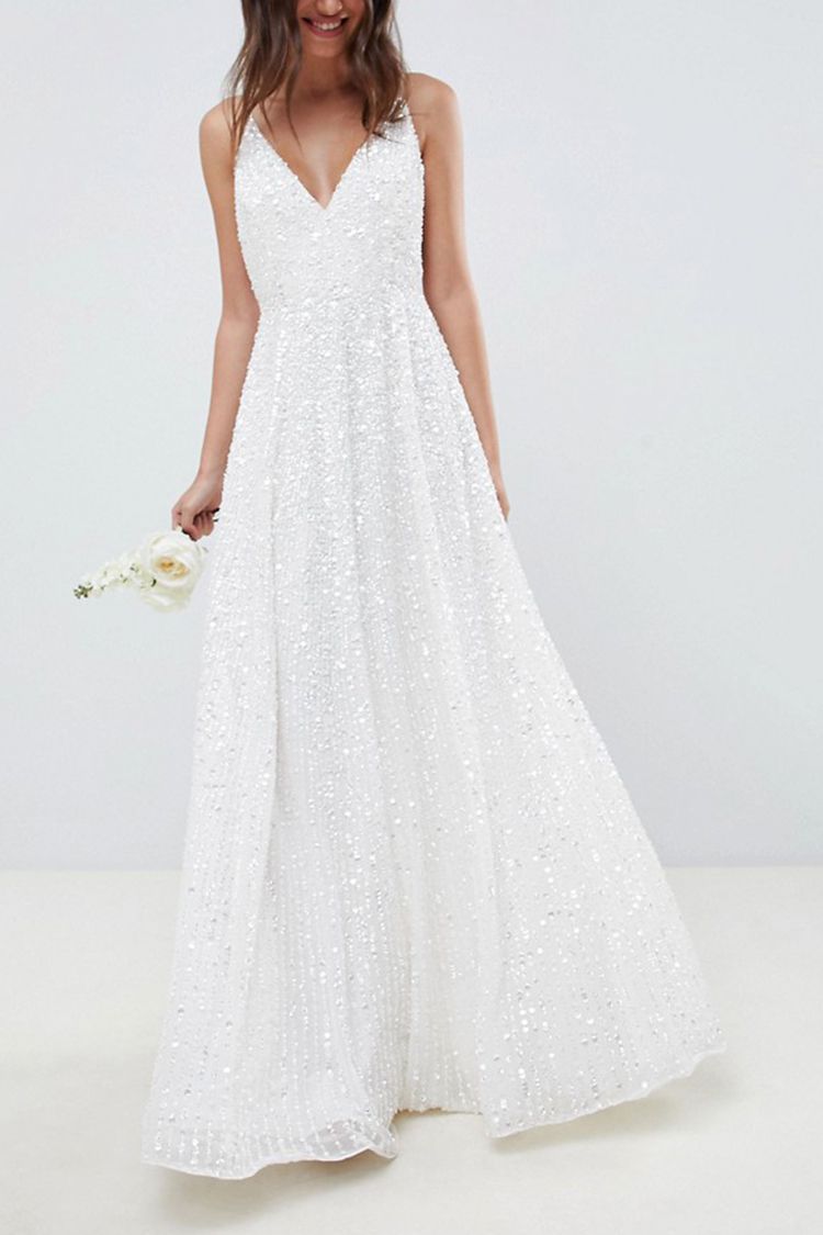ASOS Edition Sequin Cami Wedding Dress