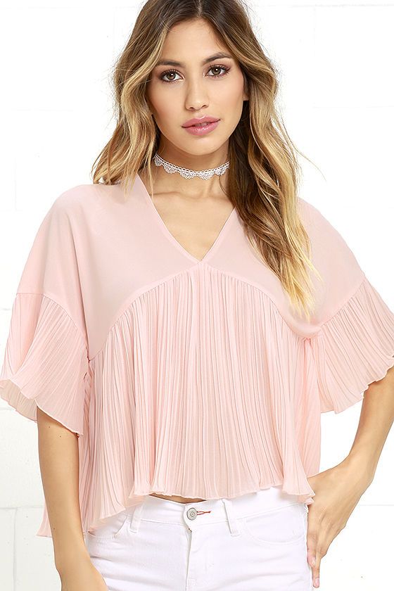 Love for You Blush Pink Pleated Top