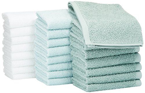 Pack of 24 Grey AmazonBasics Terry Cotton Washcloths Towel 
