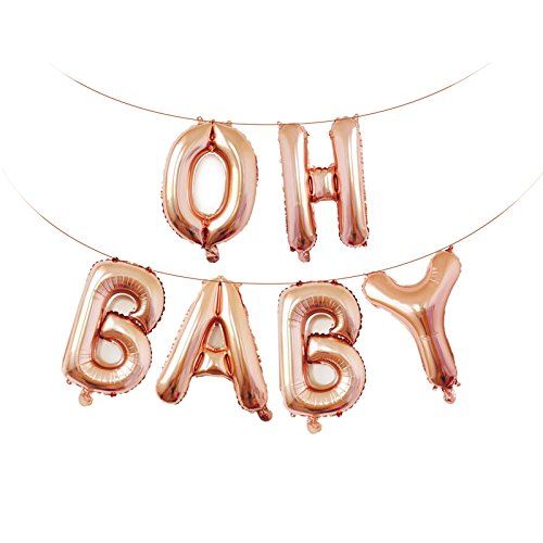 Rose Gold OH BABY Aluminum Foil Balloons