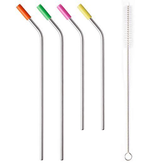Reusable Stainless Steel Straws (Set of 4)