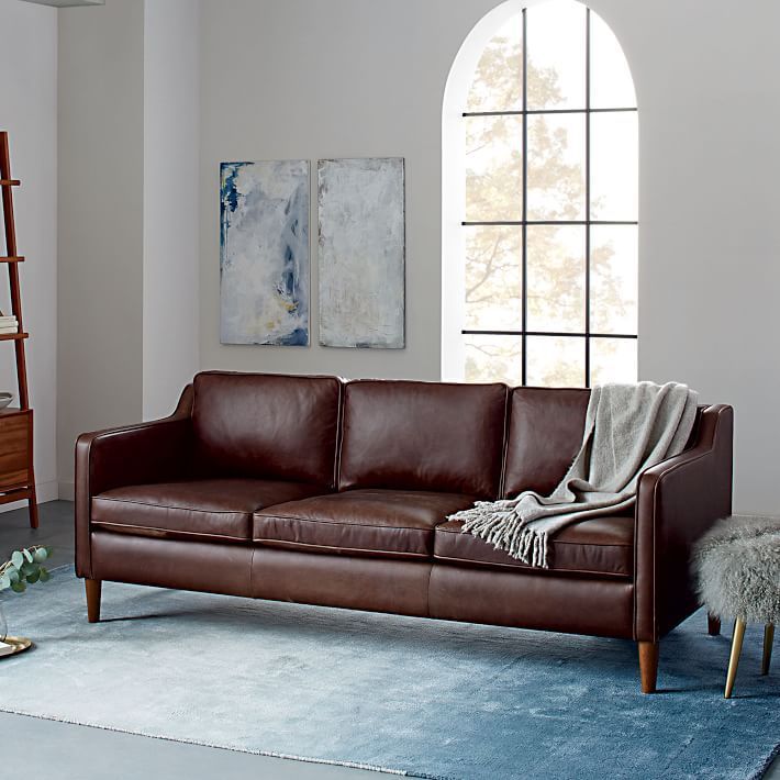 Hamilton Leather Sofa In Mocha