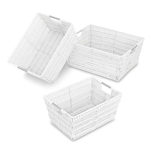 Whitmor Rattique Storage Baskets, Set of 3