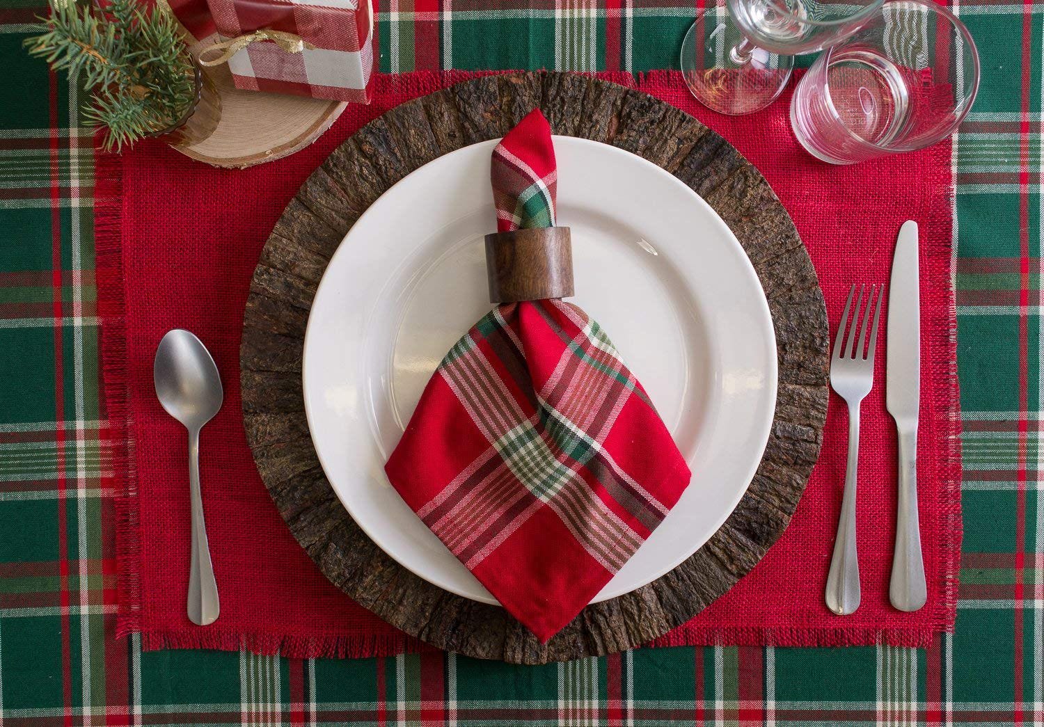 Green christmas placemats