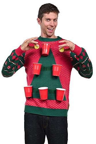 Beer Pong Ugly Christmas Sweater