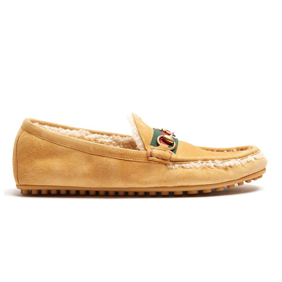Gucci Shearling-Lined Driving Loafers for Men