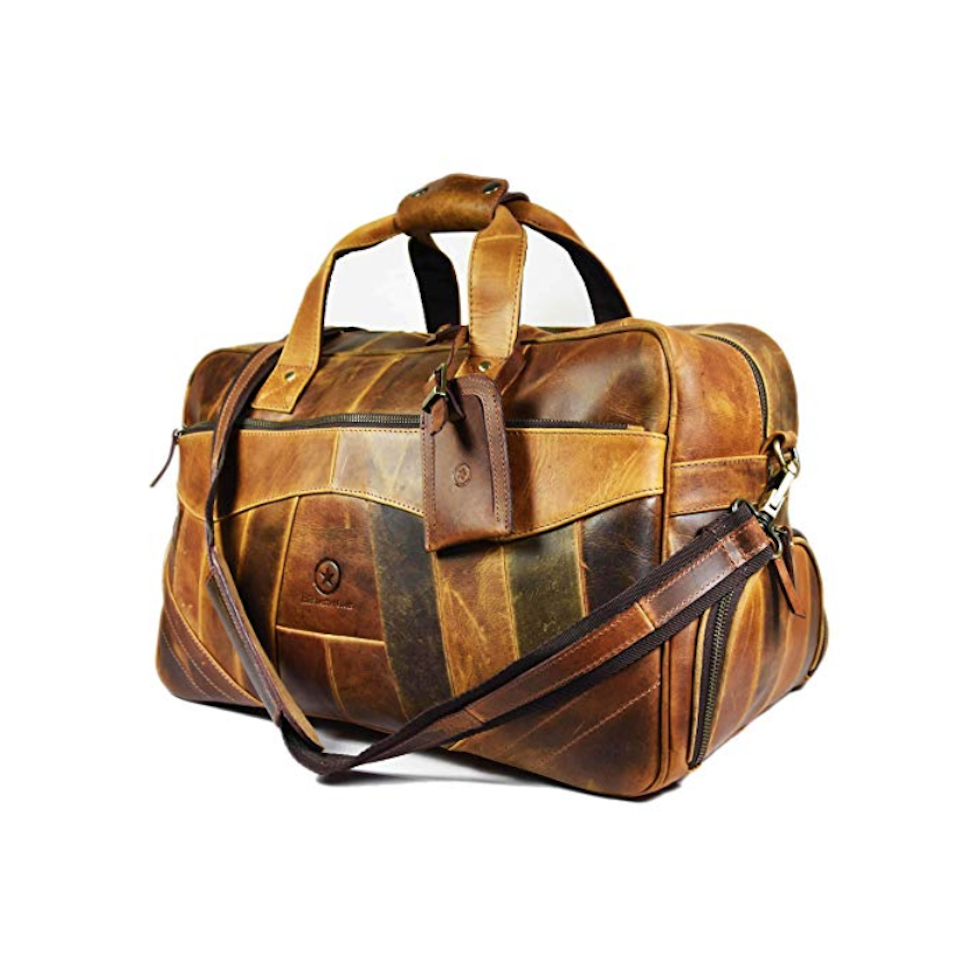 aaron leather duffle bag