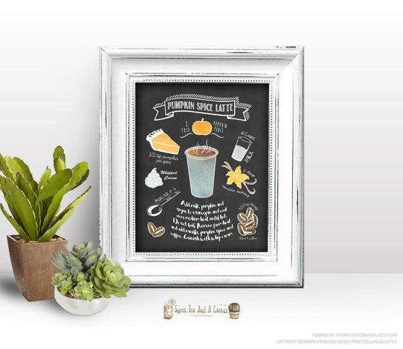 Pumpkin Spice Latte Recipe Print