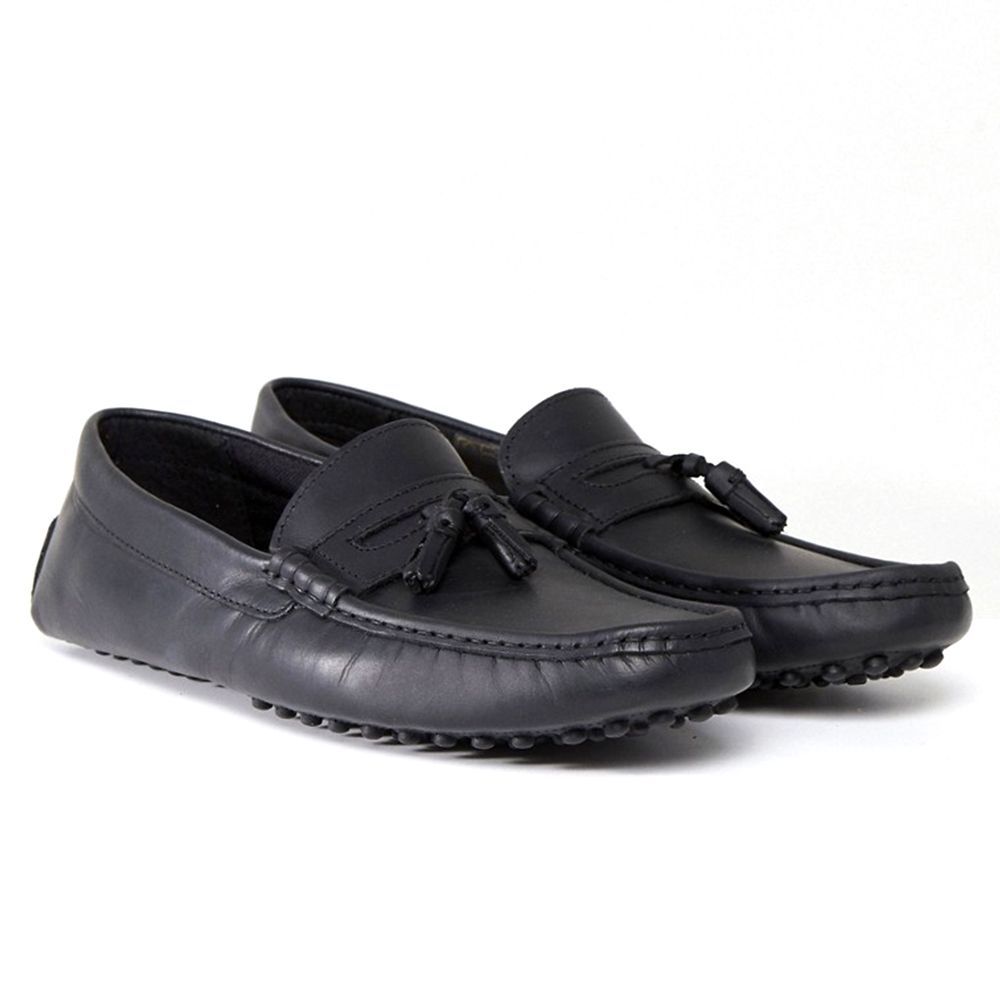 Mens black leather hot sale driving shoes