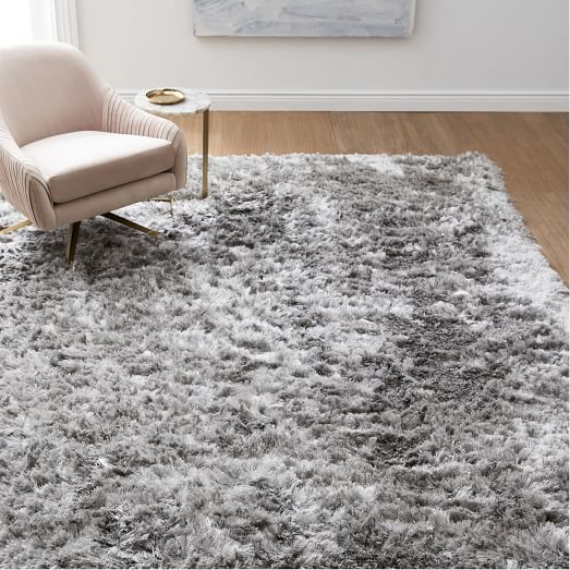 High Quality Shaggy Rug Long Thick Pile Soft Home Area Carpet in White Colour 