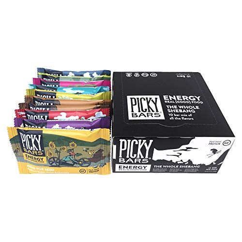 Picky Bars Real Food Energy Bars, 10 Bar Variety Pack, All Flavors, 1.6oz (Pack of 10)