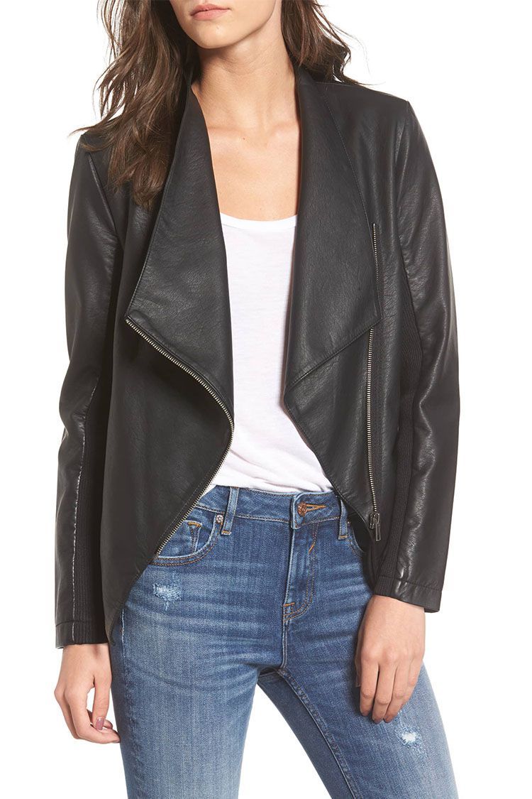 BB Dakota Gabrielle Faux-Leather Asymmetrical Jacket