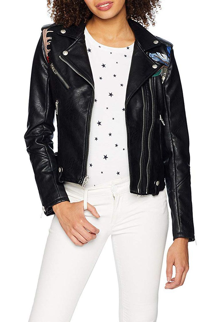 BlankNYC Embroidered Faux-Leather Jacket