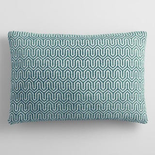 Blue Chenille Lumbar Pillow