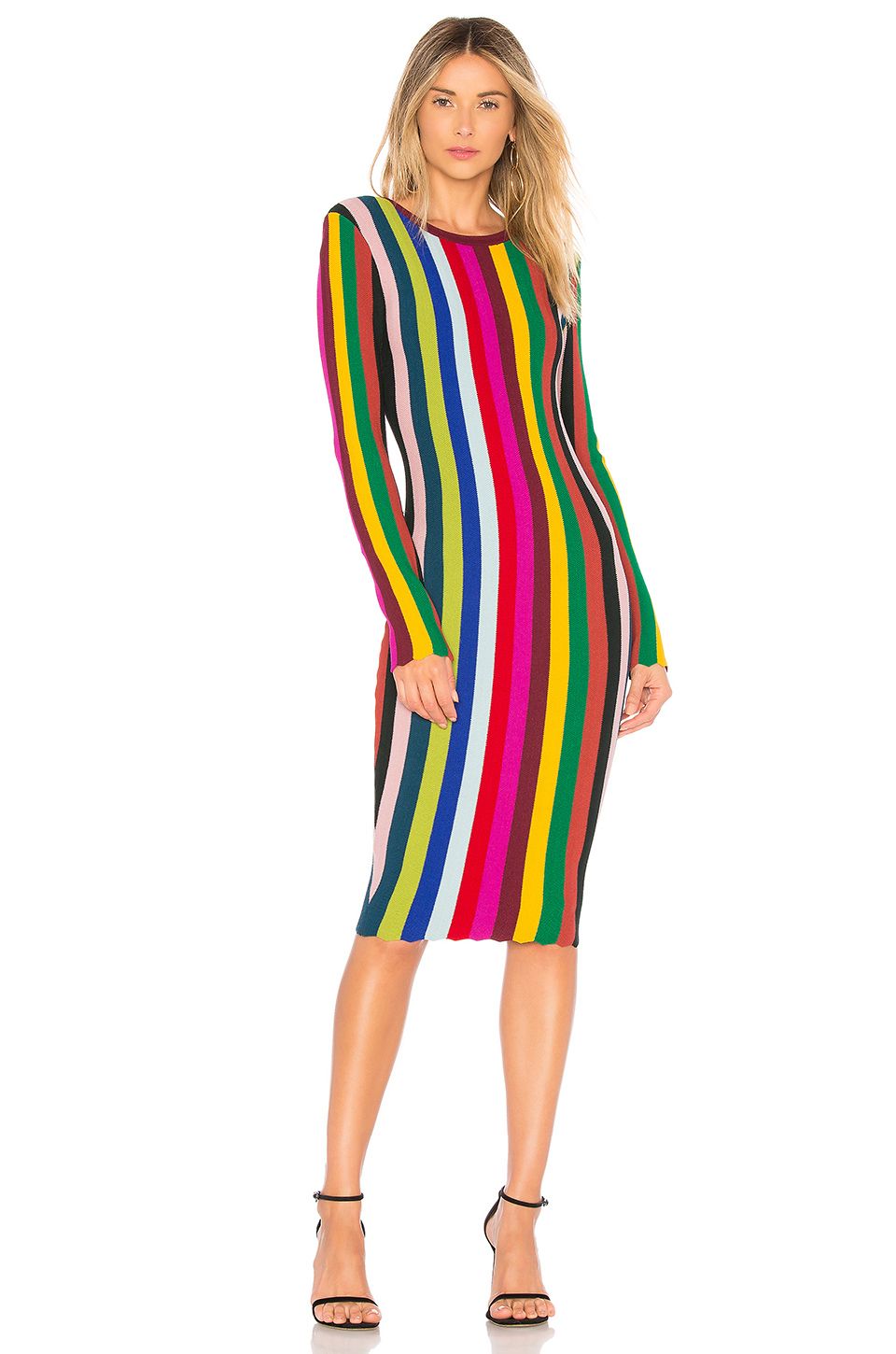 Vertical Stripe Rainbow Dress