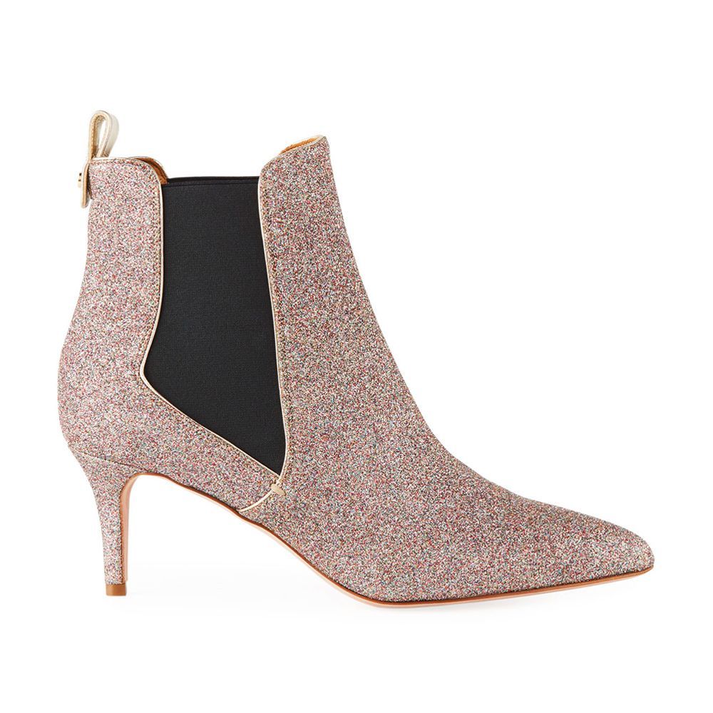 ankle boots with glitter heel